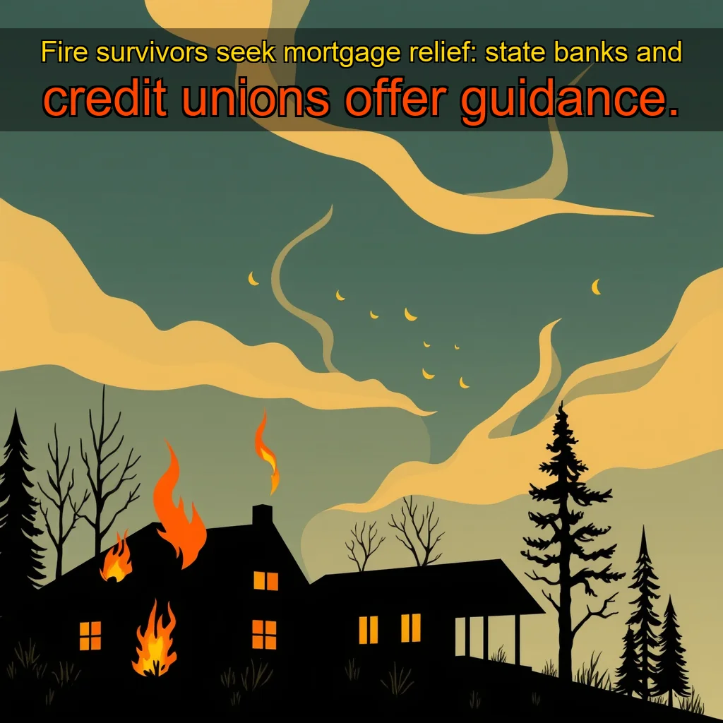 Artistic representation for Fire survivors seek mortgage relief: state banks and credit unions offer guidance.