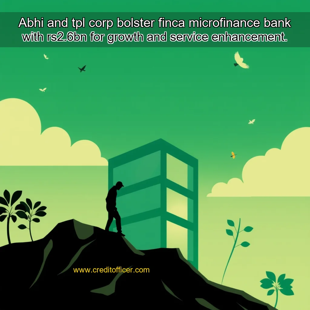 Artistic representation for Abhi and tpl corp bolster finca microfinance bank with rs2.6bn for growth and service enhancement.