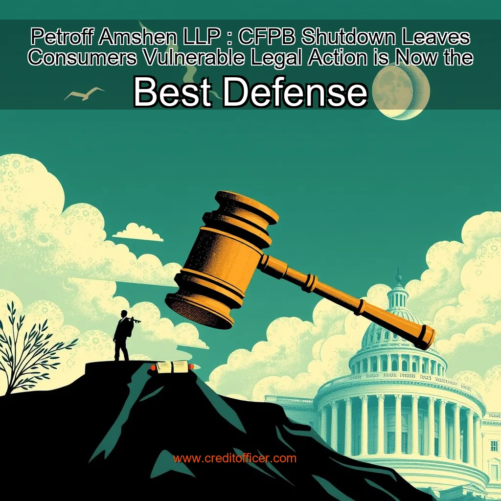 Read more about the article Petroff Amshen LLP : CFPB Shutdown Leaves Consumers Vulnerable  Legal Action is Now the Best Defense