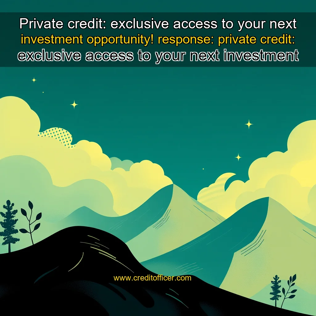 Artistic representation for Private credit: exclusive access to your next investment opportunity! response: private credit: exclusive access to your next investment opportunity!