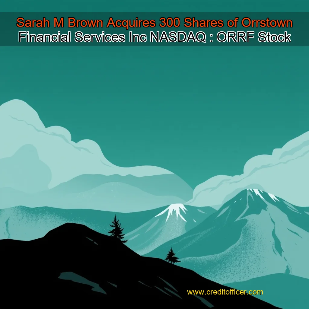 Artistic representation for Sarah M Brown Acquires 300 Shares of Orrstown Financial Services Inc NASDAQ : ORRF Stock