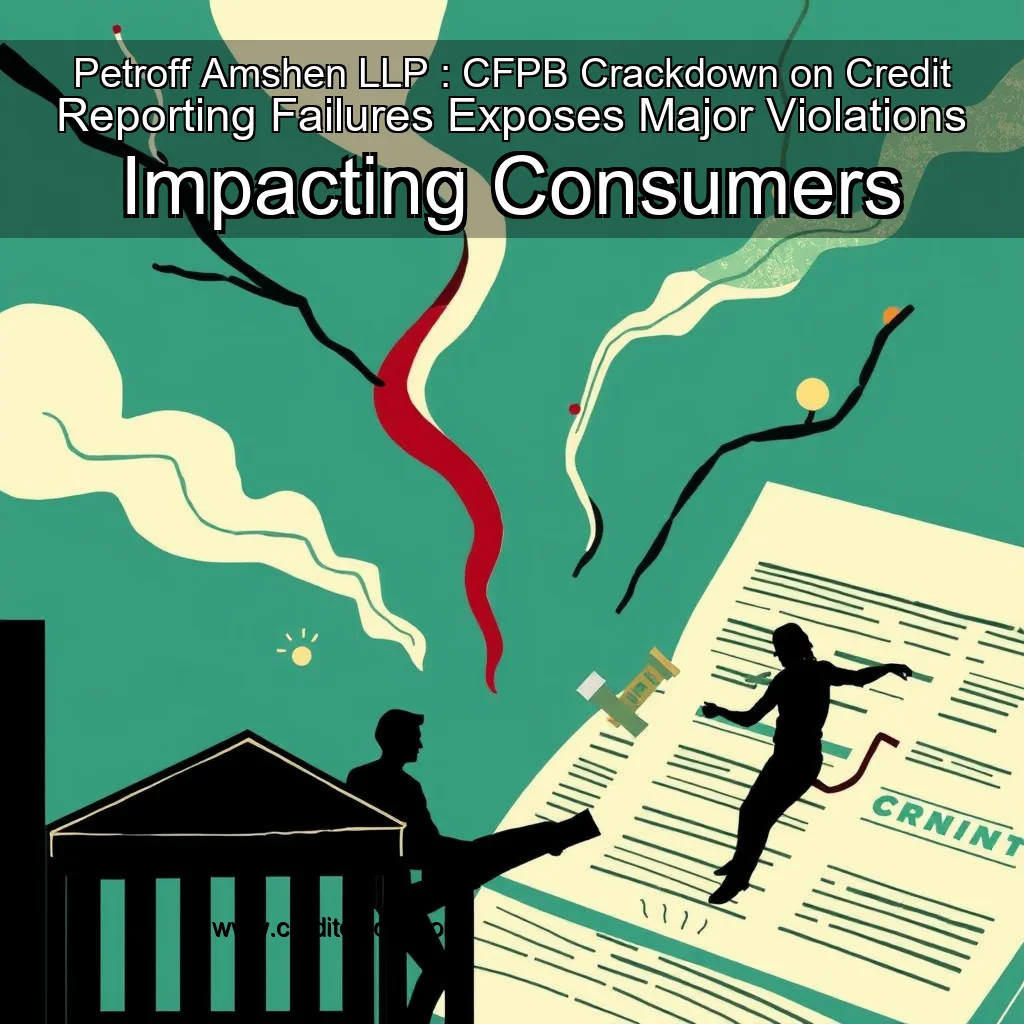 You are currently viewing Petroff Amshen LLP : CFPB Crackdown on Credit Reporting Failures Exposes Major Violations Impacting Consumers