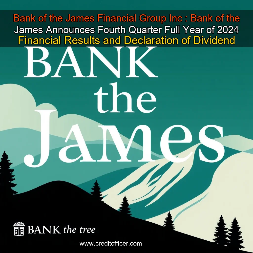 You are currently viewing Bank of the James Financial Group  Inc : Bank of the James Announces Fourth Quarter  Full Year of 2024 Financial Results and Declaration of Dividend