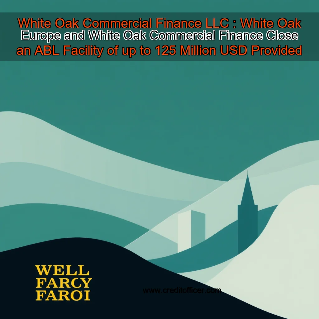 Artistic representation for White Oak Commercial Finance LLC : White Oak Europe and White Oak Commercial Finance Close an ABL Facility of up to 125 Million USD Provided by Wells Fargo