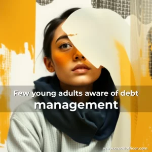 Artistic representation for Few young adults aware of debt management