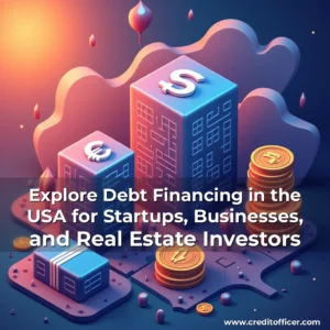 Artistic representation for Explore Debt Financing in the USA for Startups, Businesses, and Real Estate Investors