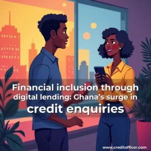 Artistic representation for Financial inclusion through digital lending: Ghana’s surge in credit enquiries